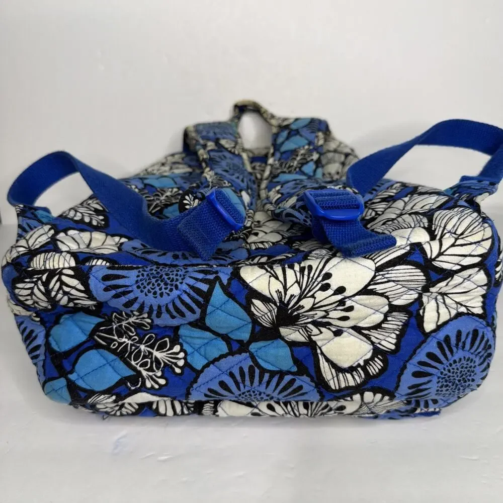 Vera Bradley Blue Bayou Diaper Bag Pad Quilted Backpack Travel Work School Gift